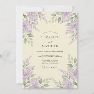 Convite Casamento Flor de Lavanda Delicada