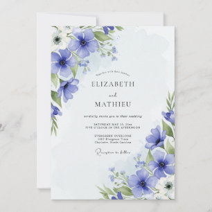 Convite Casamento Flor de Lavanda em Aquarela