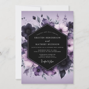 Convite Casamento Flor de Lavanda Gótica