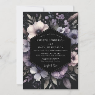 Convite Casamento Flor de Lavanda Noir
