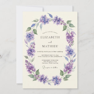 Convite Casamento Flor de Lavanda Pintada