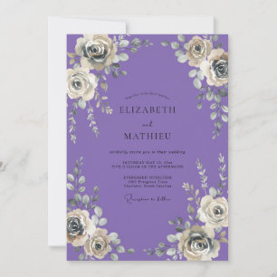 Convite Casamento Flor de Lavanda Prata