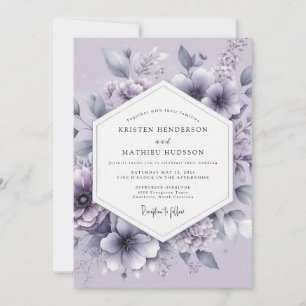 Convite Casamento Flor de Lavanda Vaporosa