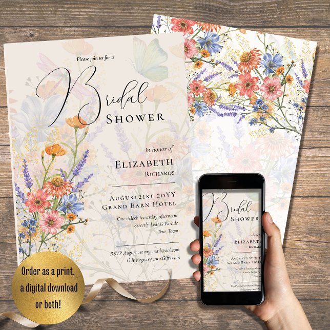 Convite Casamento Flor de LeahG Primavera Summer Boho (Criador carregado)