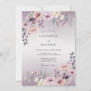 Convite Casamento Flor de Lilás Sonhador
