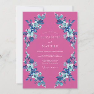 Convite Casamento Flor de Magenta Azure