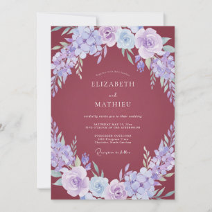 Convite Casamento Flor de Malva Periwinkle