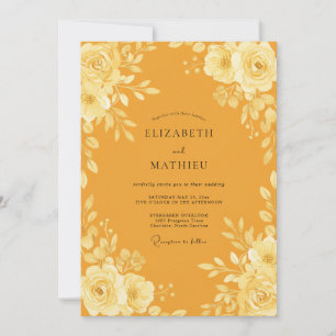 Convite Casamento Flor de Marigold Eucalipto