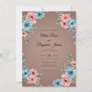 Convite Casamento Flor de Milho Taupe