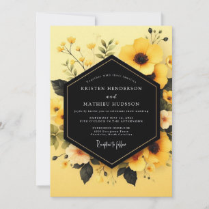 Convite Casamento Flor de Obsidiana Amarela