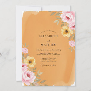 Convite Casamento Flor de Ocre