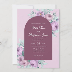 Convite Casamento Flor de Orquídea e Fruta Vermelha
