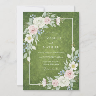 Convite Casamento Flor de Ouro Oliva
