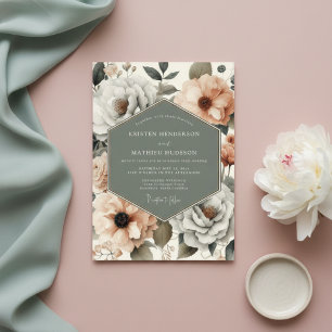 Convite Casamento Flor de Pêssego