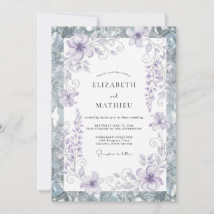 Convite Casamento Flor de Prata e Vinca