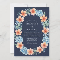 Casamento Flor de Rádio Azul-Navy