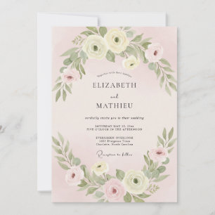 Convite Casamento Flor de Rosa Suave