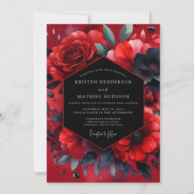 Convite Casamento Flor de Ruby Vesperal (Frente)