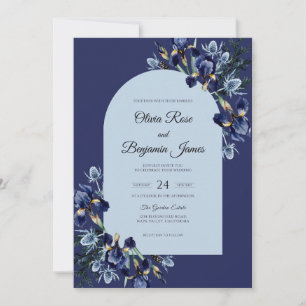 Convite Casamento Flor de Safira Índigo
