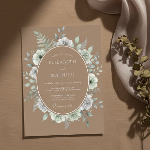 Convite Casamento Flor de Safira Verde