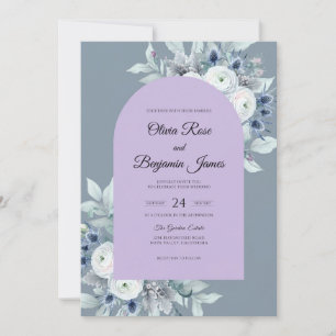 Convite Casamento Flor de Sempre-Viva Periwinkle