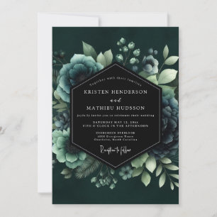 Convite Casamento Flor de Véspera Azul