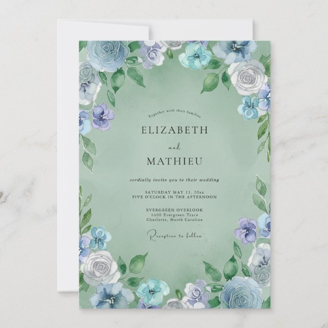 Convite Casamento Flor de Vinca (Frente)