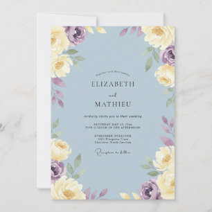 Convite Casamento Flor de Violeta de Aço
