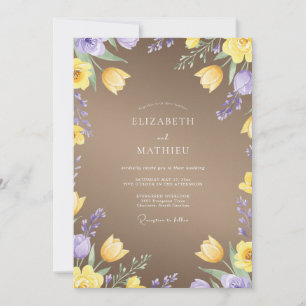 Convite Casamento Flor de Violeta Toupeira