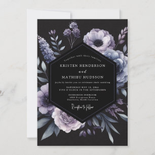 Convite Casamento Flor de Wisteria Noir