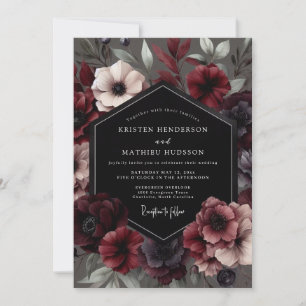 Convite Casamento Flor Garnet Gothic Bloom