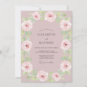 Convite Casamento Flor Malva Rosa