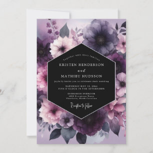 Convite Casamento Flor Nocturno Ameixa