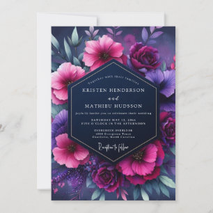 Convite Casamento Flor Nocturno Magenta
