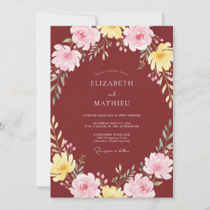 Convite Casamento Flor Silvestre Amarela Ferrugem