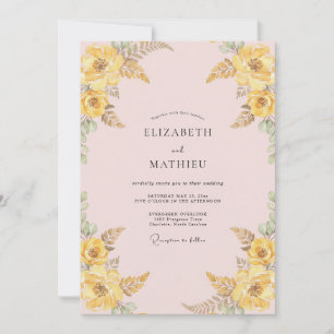 Convite Casamento Flor Silvestre Amarela Rubor