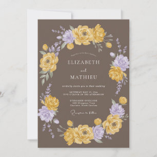 Convite Casamento Flor Silvestre Amarela Toupeira