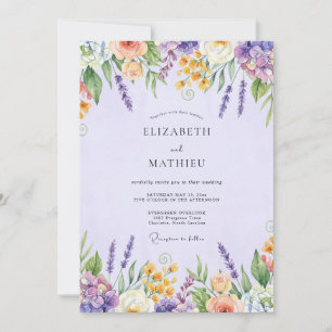 Convite Casamento Flor Silvestre Âmbar Botânico