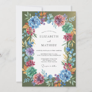 Convite Casamento Flor Silvestre Âmbar Magenta
