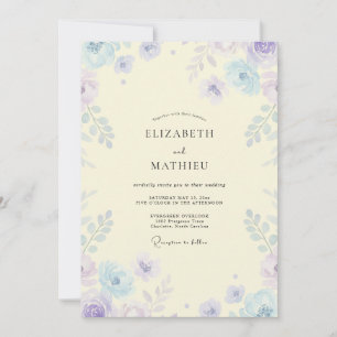 Convite Casamento Flor Silvestre Borboleta Azul Manteiga