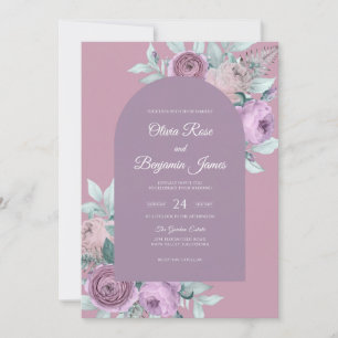 Convite Casamento Flor Silvestre Rosa Antigo