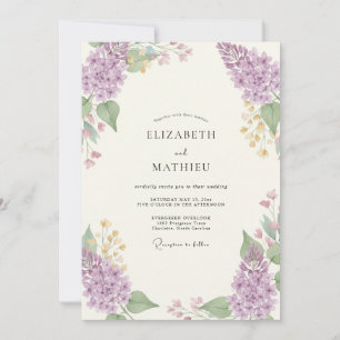 Convite Casamento Flor Silvestre Violeta Pálida