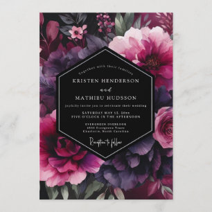 Convite Casamento Flora Moody Fuchsia