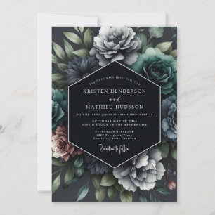 Convite Casamento Flora Opulenta de Ardósia