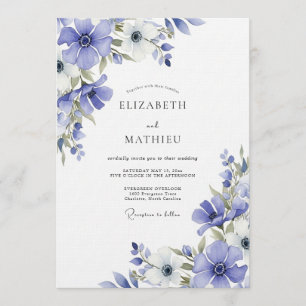 Convite Casamento Flora Pintura Periwinkle