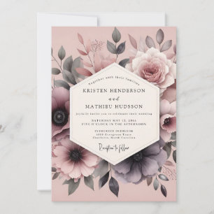 Convite Casamento Flora Romântica Malva