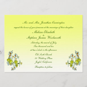 Convite Casamento Floral Amarelo