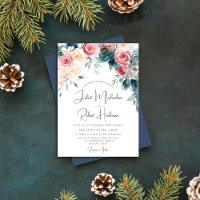 Casamento Floral Amarelo Azul Cor-de-Água Invertid