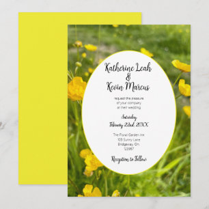 Convite Casamento Floral Amarelo Brilhante