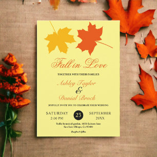 Convite Casamento Floral Amarelo de outono Elegante